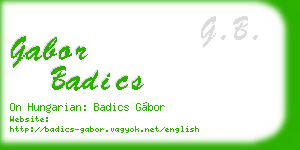 gabor badics business card